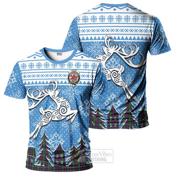 Wilson Clan Christmas T-Shirt Celtic Reindeer Style - Tartan Vibes Clothing