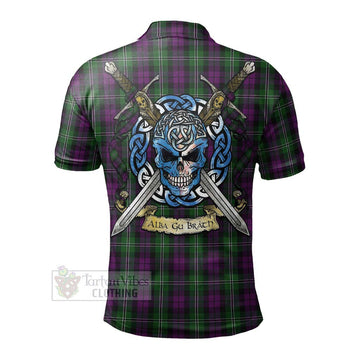 Wilson Tartan Polo Shirt with Family Crest Celtic Skull Style - Tartan Vibes Clothing