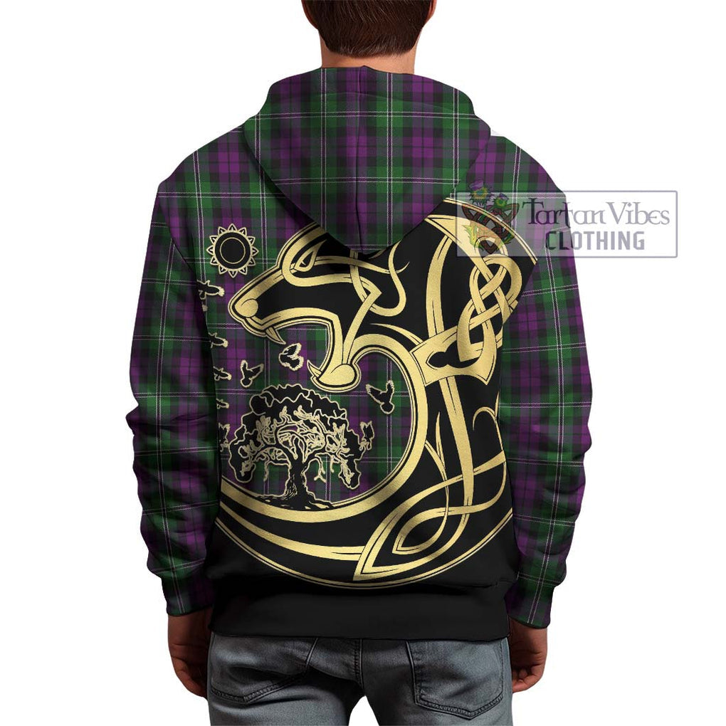 Wilson Tartan Hoodie with Family Crest Celtic Wolf Style - Tartan Vibes Clothing