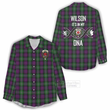 Wilson Tartan Women's Casual Shirt with Family Crest DNA In Me Style