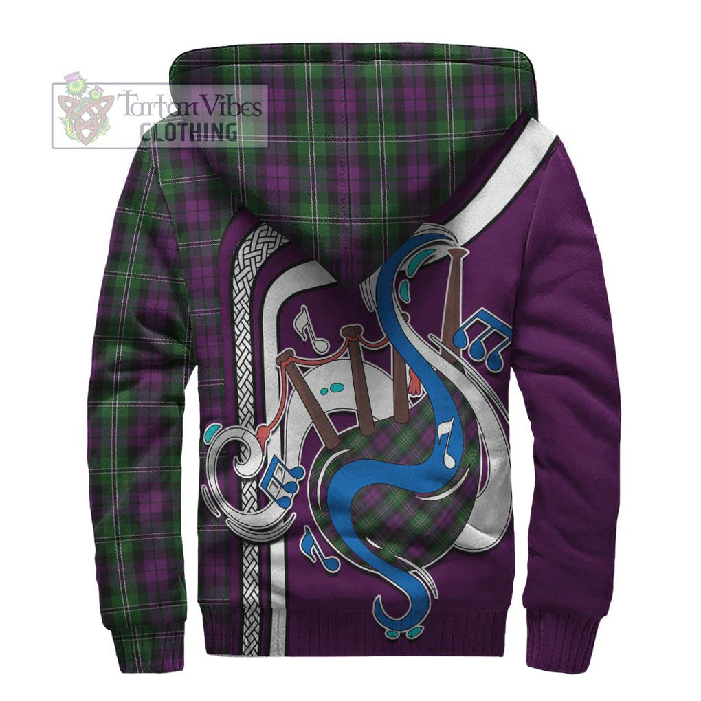 Wilson Tartan Sherpa Hoodie with Epic Bagpipe Style - Tartanvibesclothing Shop