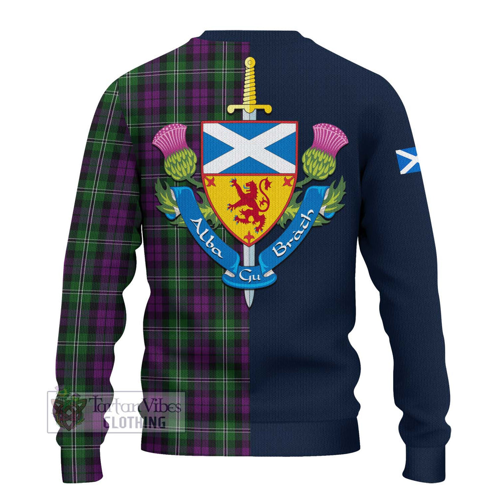 Wilson Tartan Ugly Sweater Alba with Scottish Lion Royal Arm Half Style - Tartan Vibes Clothing