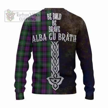 Wilson Tartan Family Crest Knitted Sweater Alba Gu Brath Be Brave Lion Ancient Style - Tartan Vibes Clothing