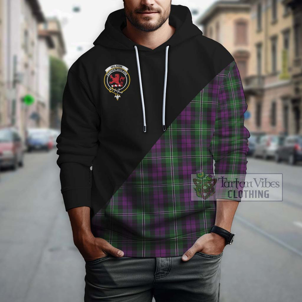 Wilson Tartan Hoodie with Family Crest and Military Logo Style - Tartanvibesclothing Shop