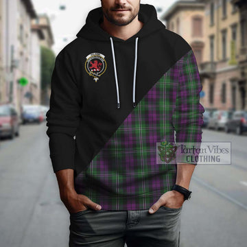 Wilson Tartan Hoodie with Family Crest and Military Logo Style