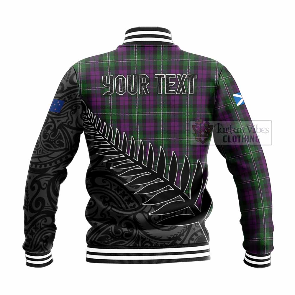 Tartan Vibes Clothing Wilson Crest Tartan Baseball Jacket with New Zealand Silver Fern Half Style