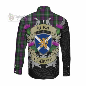 Wilson Tartan Family Crest Long Sleeve Button Shirt Lion Rampant Royal Thistle Shield Celtic Inspired Men's Shirt - Tartan Vibes Clothing