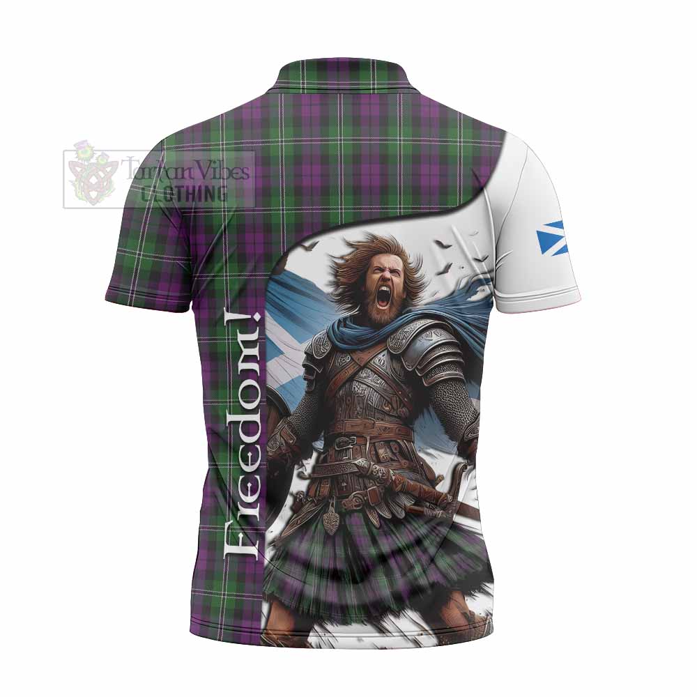 Tartan Vibes Clothing Wilson Crest Tartan Zipper Polo Shirt Inspired by the Freedom of Scottish Warrior