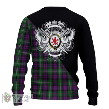 Wilson Tartan Ugly Sweater with Family Crest and Military Logo Style