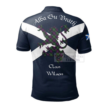 Wilson Tartan Lion Rampant Polo Shirt Proudly Display Your Heritage with Alba Gu Brath and Clan Name - Tartan Vibes Clothing