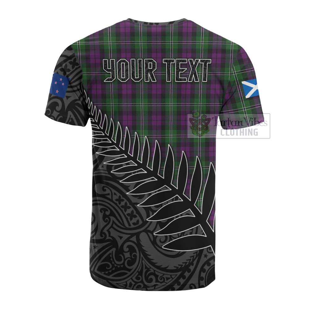 Tartan Vibes Clothing Wilson Crest Tartan Cotton T-shirt with New Zealand Silver Fern Half Style