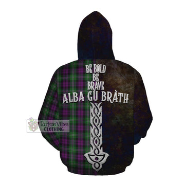 Wilson Tartan Family Crest Cotton Hoodie Alba Gu Brath Be Brave Lion Ancient Style Pullover Hoodie - Tartan Vibes Clothing
