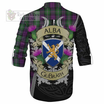 Wilson Tartan Family Crest Ghillie Kilt Shirt Lion Rampant Royal Thistle Shield Celtic Inspired - Tartan Vibes Clothing