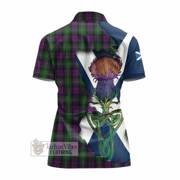 Wilson Tartan Family Crest Women's Polo Shirt Scottish Thistle Celtic Inspired - Tartan Vibes Clothing