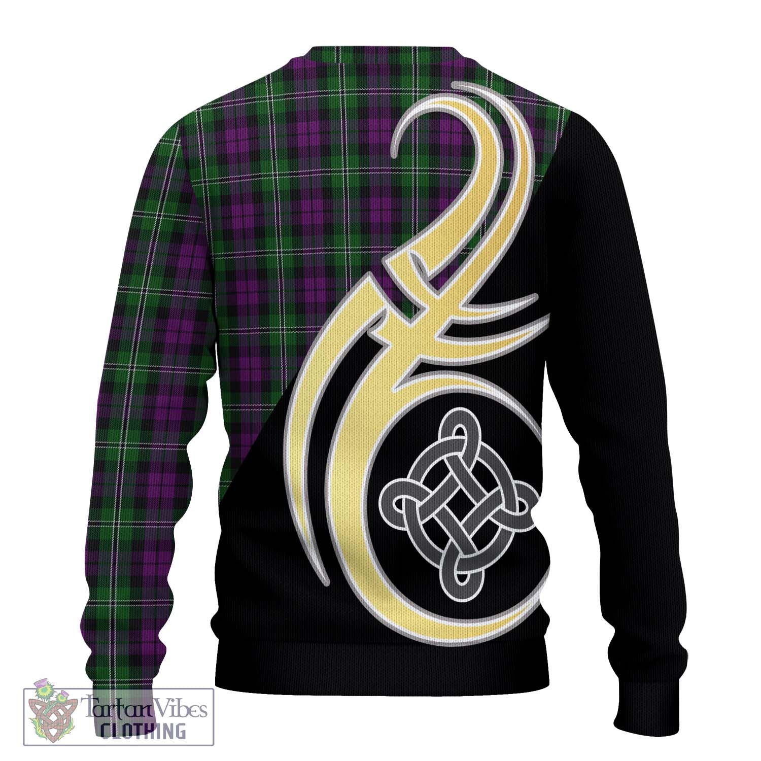 Wilson Tartan Knitted Sweater with Family Crest and Celtic Symbol Style - Tartan Vibes Clothing