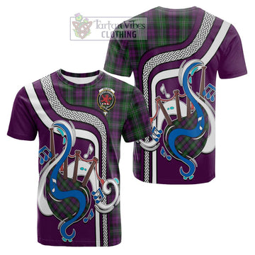 Wilson Tartan Cotton T-shirt with Epic Bagpipe Style