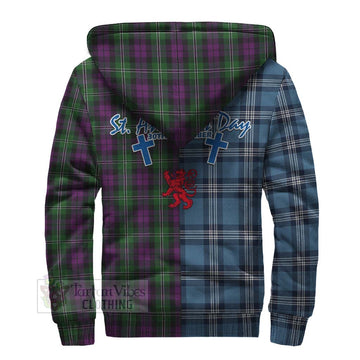 Wilson Tartan Sherpa Hoodie Happy St. Andrew's Day Half Tartan Style