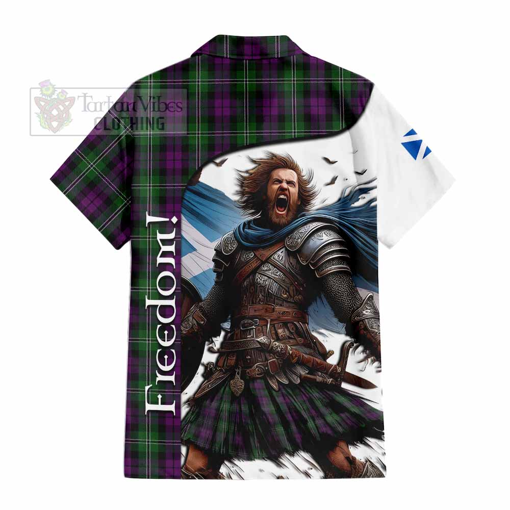 Tartan Vibes Clothing Wilson Crest Tartan Short Sleeve Button Shirt Inspired by the Freedom of Scottish Warrior