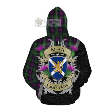 Wilson Tartan Family Crest Cotton Hoodie Lion Rampant Royal Thistle Shield Celtic Inspired Pullover Hoodie - Tartan Vibes Clothing