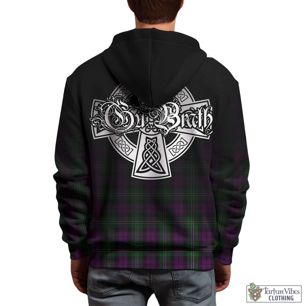 Tartan Vibes Clothing Wilson Tartan Hoodie Featuring Alba Gu Brath Family Crest Celtic Inspired