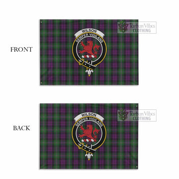 Wilson Tartan House Flag with Family Crest