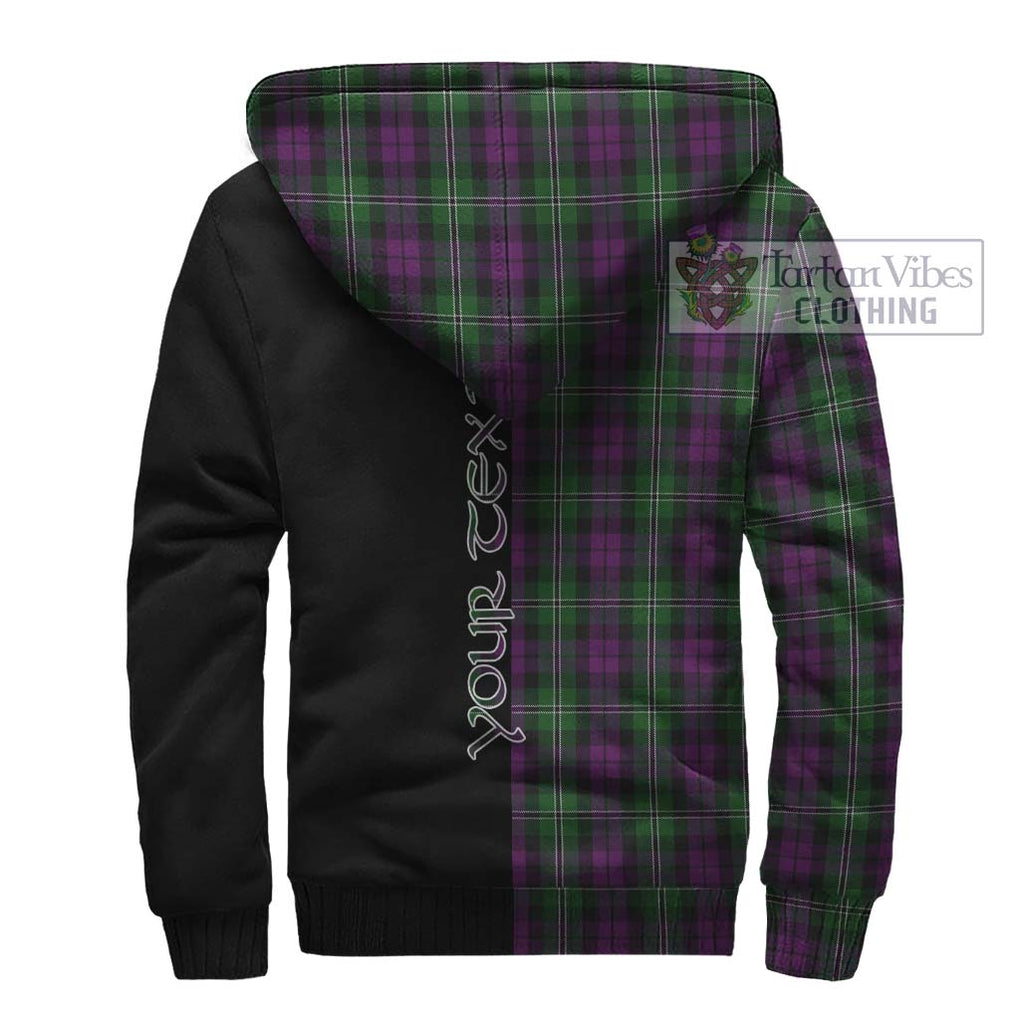 Wilson Tartan Sherpa Hoodie with Family Crest and Half Of Me Style - Tartanvibesclothing Shop