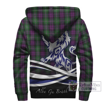 Wilson Tartan Sherpa Hoodie with Alba Gu Brath Regal Lion Emblem