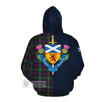 Wilson Tartan Cotton Hoodie Alba with Scottish Lion Royal Arm Half Style Pullover Hoodie - Tartan Vibes Clothing