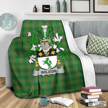 Wilson Irish Clan Tartan Blanket with Coat of Arms