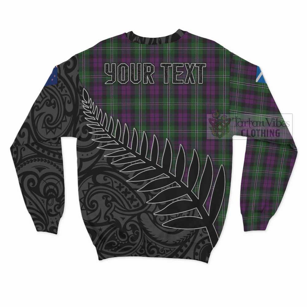 Tartan Vibes Clothing Wilson Crest Tartan Sweatshirt with New Zealand Silver Fern Half Style