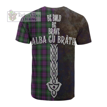 Wilson Tartan Family Crest Cotton T-shirt Alba Gu Brath Be Brave Lion Ancient Style - Tartan Vibes Clothing