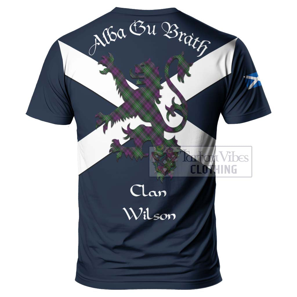 Tartan Vibes Clothing Wilson Tartan Lion Rampant T-Shirt – Proudly Display Your Heritage with Alba Gu Brath and Clan Name