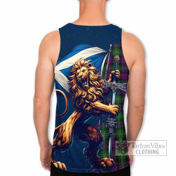 Wilson Tartan Family Crest Men's Tank Top with Scottish Majestic Lion