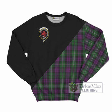 Wilson Tartan Sweatshirt with Family Crest and Military Logo Style - Tartan Vibes Clothing