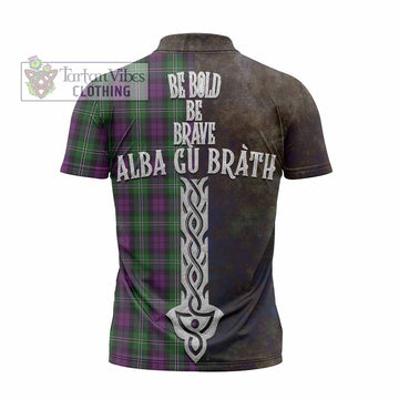 Wilson Tartan Family Crest Zipper Polo Shirt Alba Gu Brath Be Brave Lion Ancient Style - Tartan Vibes Clothing