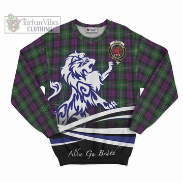 Wilson Tartan Sweatshirt with Alba Gu Brath Regal Lion Emblem