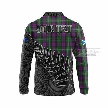 Wilson Crest Tartan Long Sleeve Polo Shirt with New Zealand Silver Fern Half Style