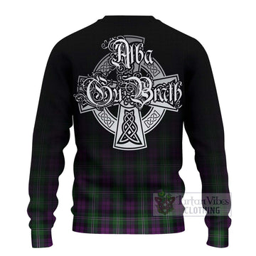 Wilson Tartan Ugly Sweater Featuring Alba Gu Brath Family Crest Celtic Inspired