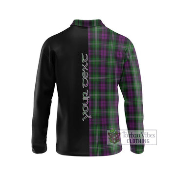 Wilson Tartan Long Sleeve Polo Shirt with Family Crest and Half Of Me Style - Tartan Vibes Clothing