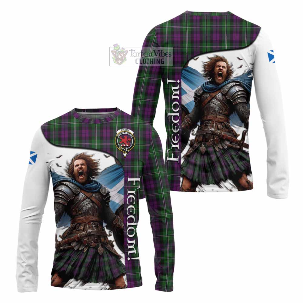 Tartan Vibes Clothing Wilson Crest Tartan Long Sleeve T-Shirt Inspired by the Freedom of Scottish Warrior