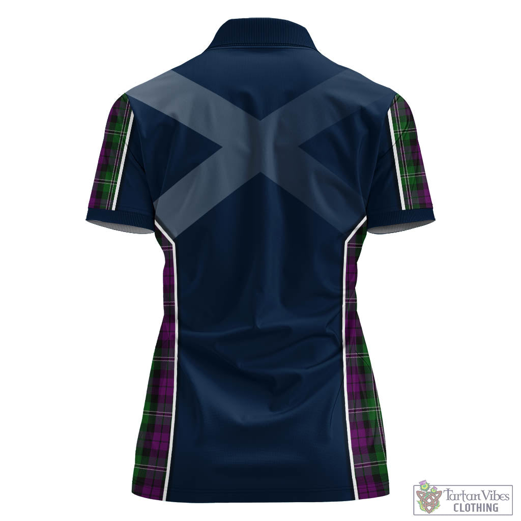 Tartan Vibes Clothing Wilson Tartan Women's Polo Shirt with Family Crest and Scottish Thistle Vibes Sport Style