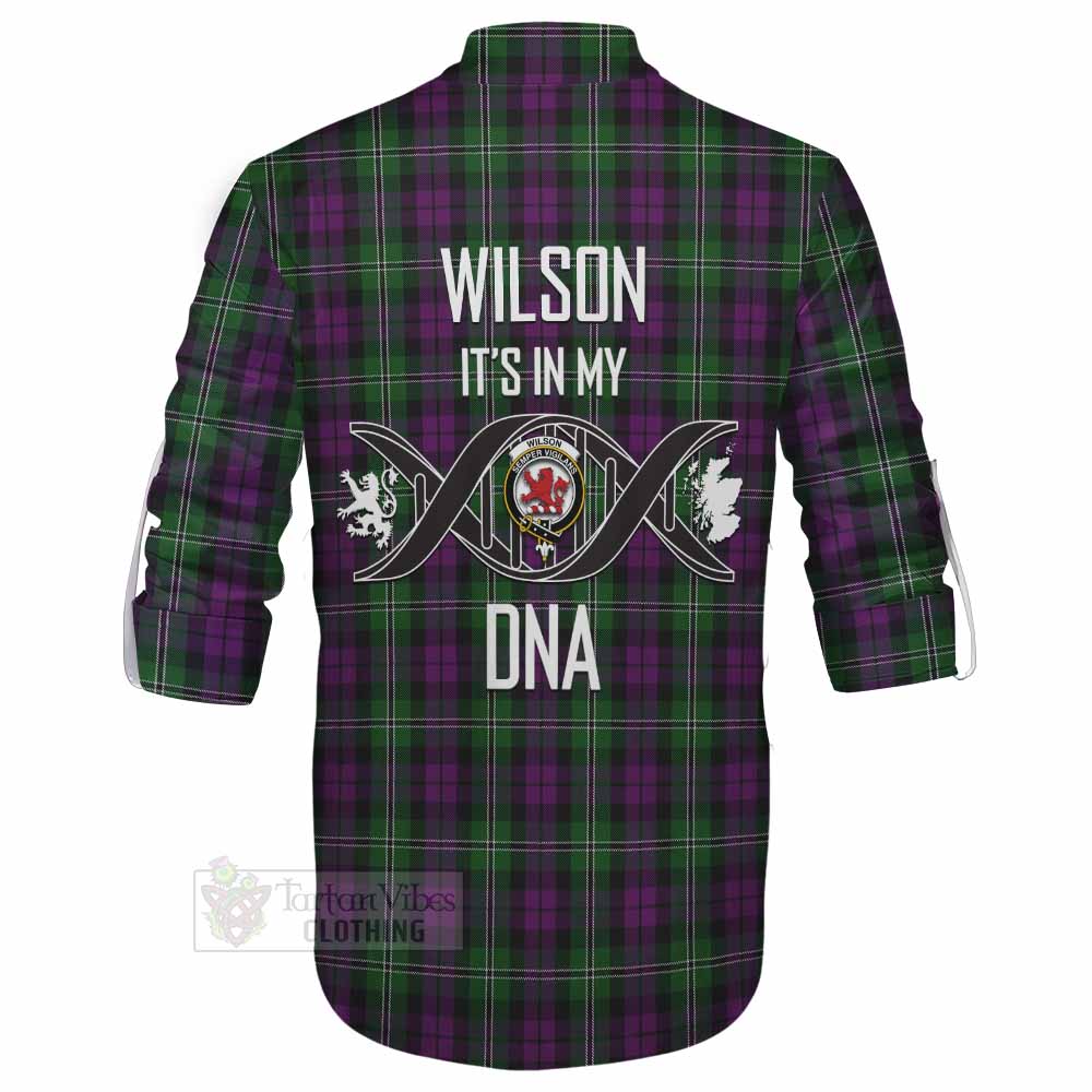 Tartan Vibes Clothing Wilson Tartan Ghillie Kilt Shirt with Family Crest DNA In Me Style