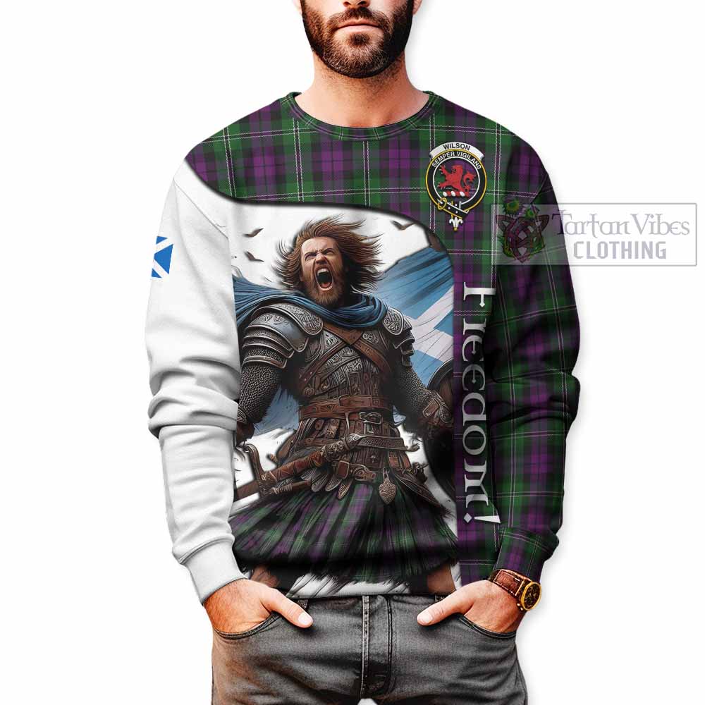 Tartan Vibes Clothing Wilson Crest Tartan Sweatshirt Inspired by the Freedom of Scottish Warrior