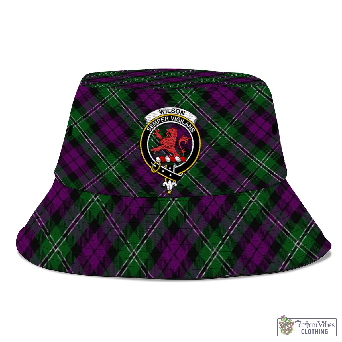 Tartan Vibes Clothing Wilson Tartan Bucket Hat with Family Crest