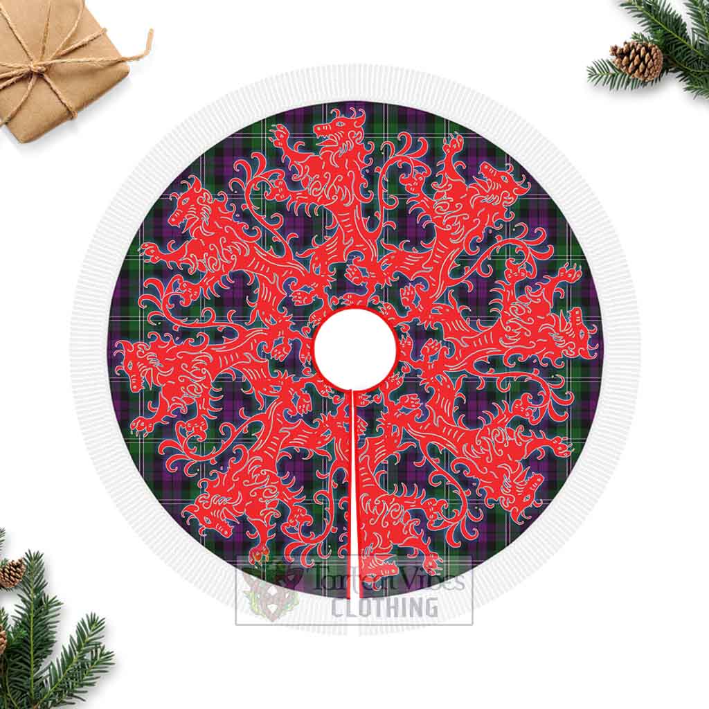 Wilson Tartan Christmas Tree Skirt Lion Rampant Style Fringed Tree Skirts - Tartan Vibes Clothing