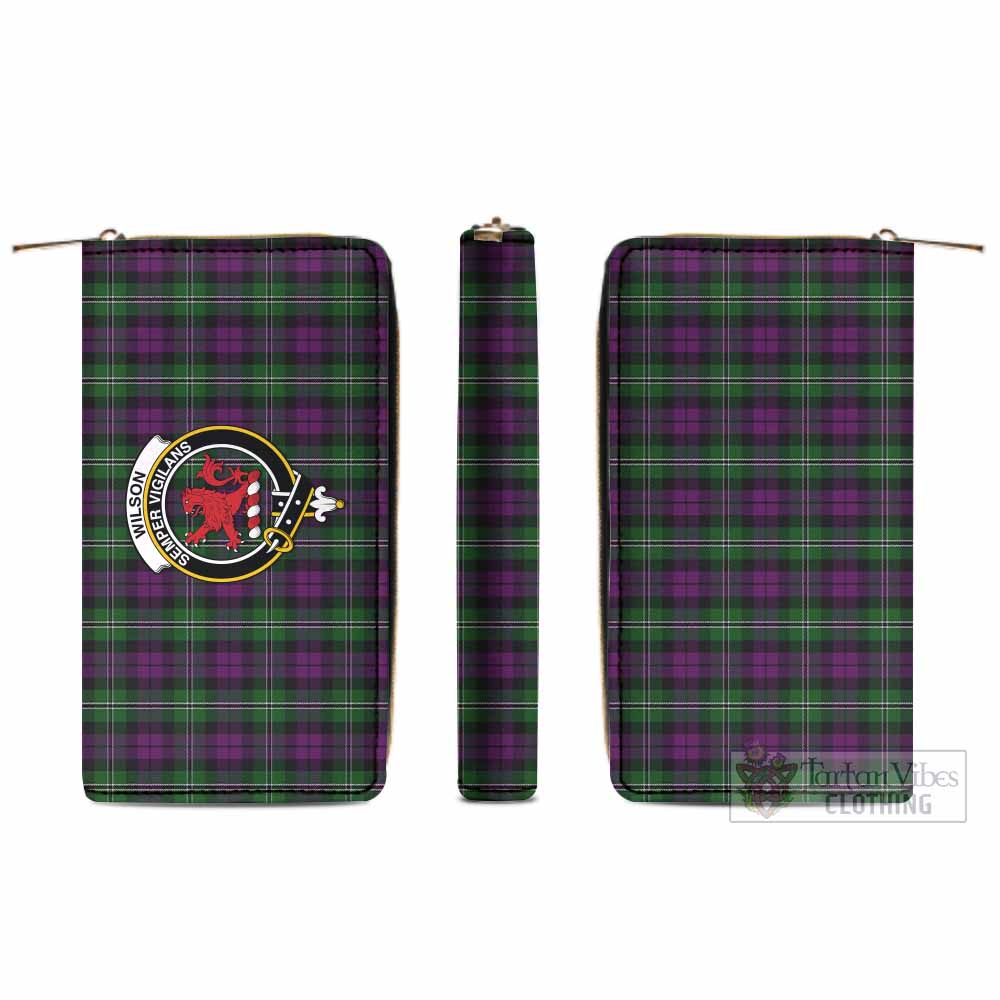 Wilson Tartan Women's Leather Wallet with Family Crest - Tartan Vibes Clothing