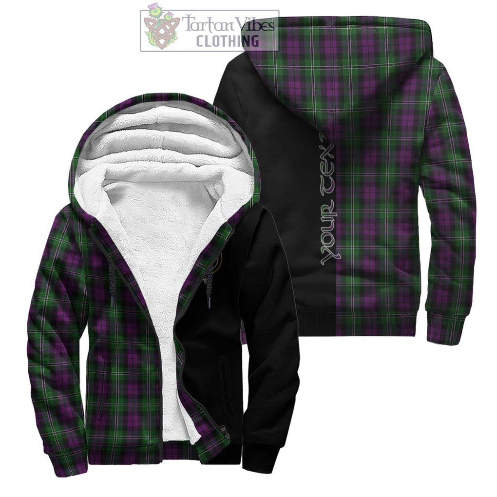 Wilson Tartan Sherpa Hoodie with Family Crest and Half Of Me Style Unisex - Tartanvibesclothing Shop