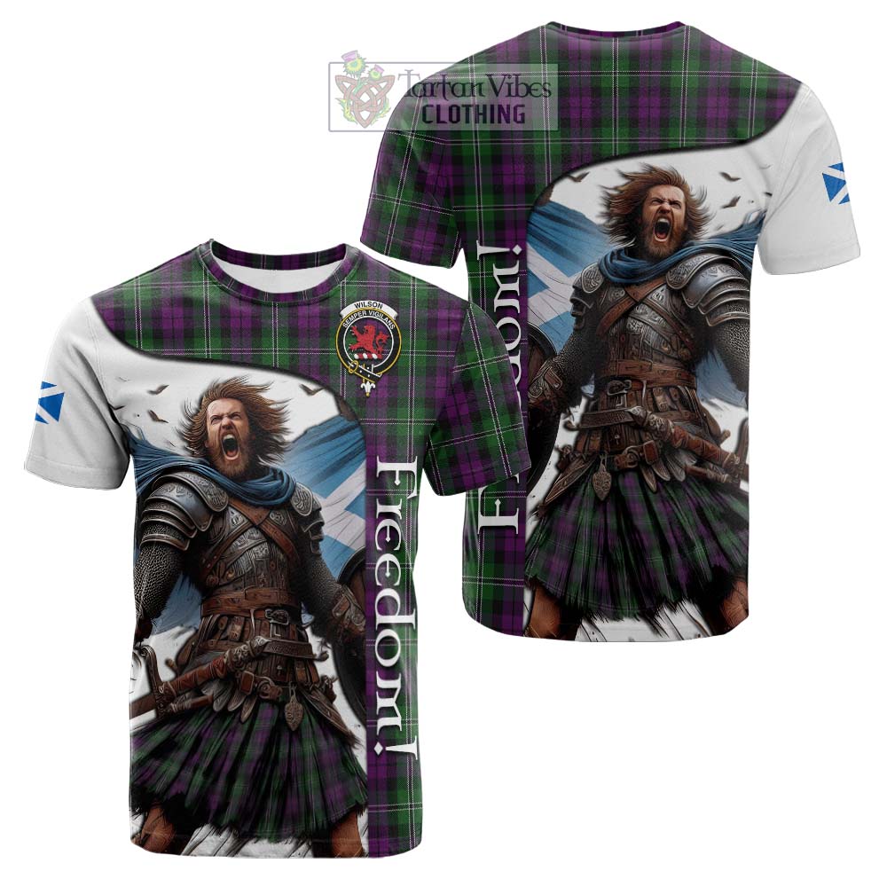 Tartan Vibes Clothing Wilson Crest Tartan Cotton T-shirt Inspired by the Freedom of Scottish Warrior