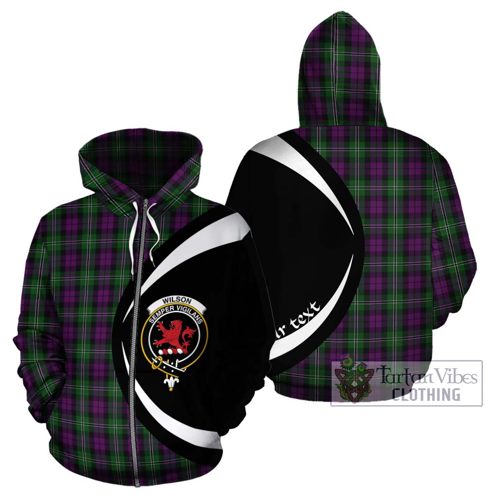 Wilson Tartan Hoodie with Family Crest Circle Style - Tartan Vibes Clothing