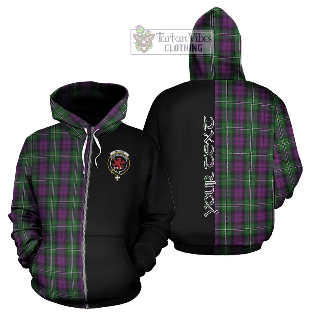 Wilson Tartan Hoodie with Family Crest and Half Of Me Style - Tartanvibesclothing Shop